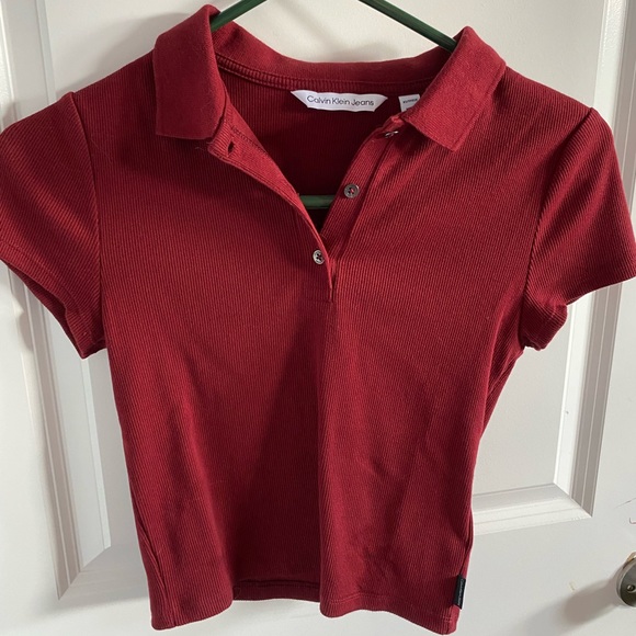 STILL FOR SALE (read des.) Calvin Klein Red Polo - Picture 1 of 4